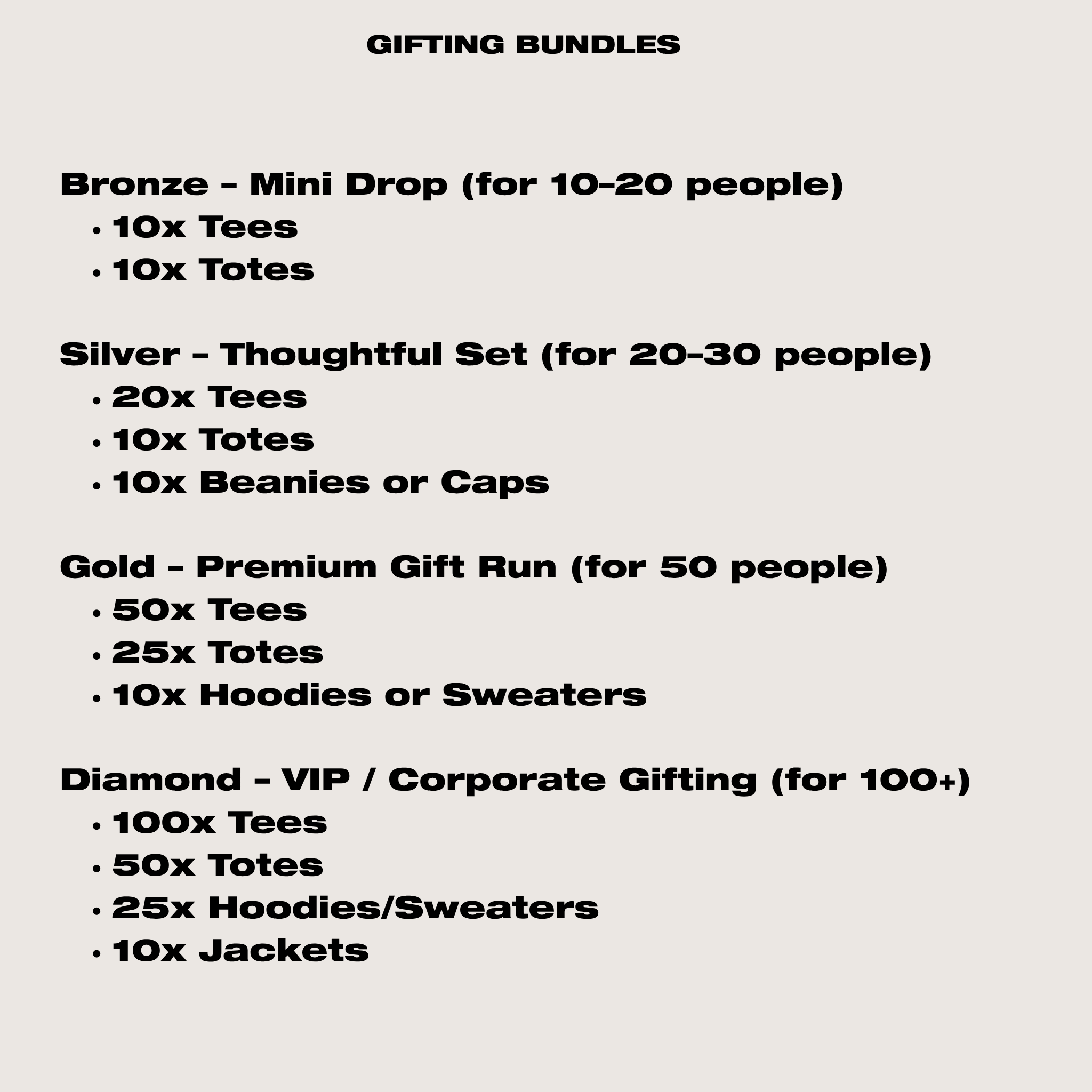 Gifting Bundles