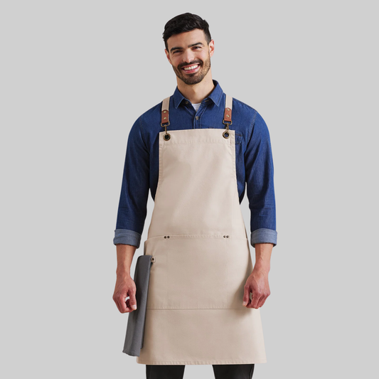 Clip ‘n’ Clasp cross-back bib apron